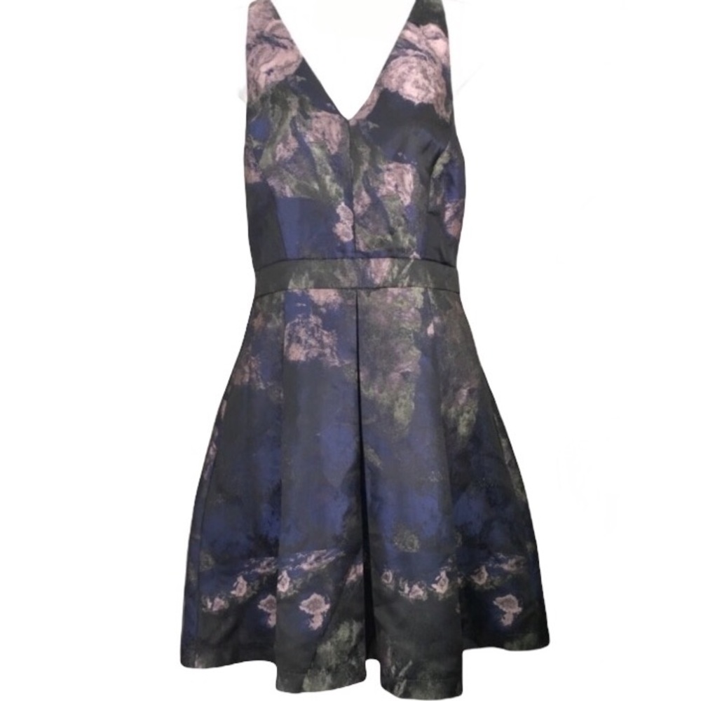 Adelyn Rae Floral A-Line Cocktail Mini Dress